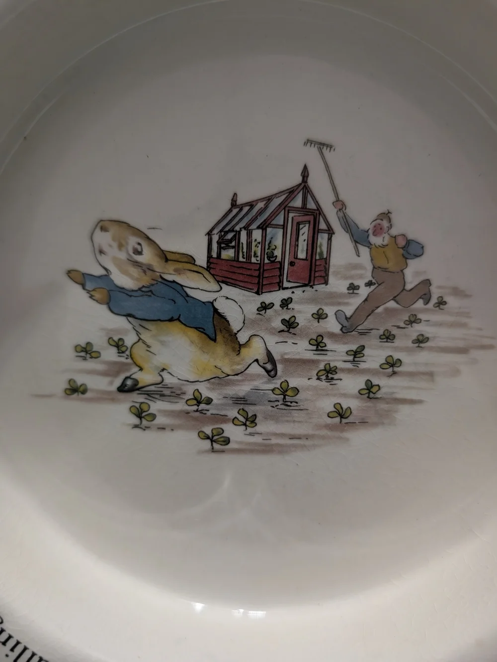 Vtg Wedgwood Peter Rabbit Plate & Bowl Set Beatrix Potter Nurseryware England